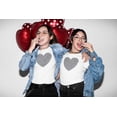 thumbnail image 2 of Floral Heart or Love Valentine T-Shirt for Wife, GF, Women & Girls (Distressed) White, 2 of 7