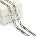 thumbnail image 7 of Hermah 5mm Mens Boys Silver Tone Curb Cuban Necklace Stainless Steel Chain 18-26inch, 7 of 7