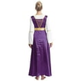 thumbnail image 2 of iiniim Women's 2 Piece Outfit Liturgical Lyrical Worship Dance Maxi Dress with Praise Dance Tunic Overlay Purple&White XXL, 2 of 7