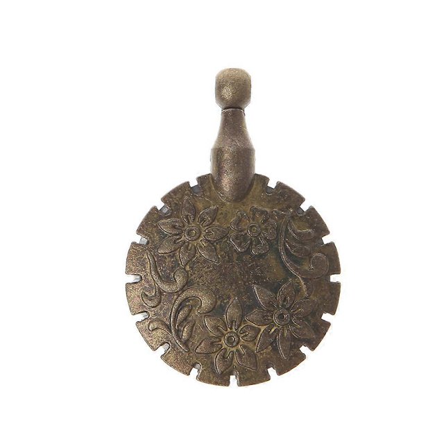 Cortador de hilo de coser colgante redondo de bronce antiguo, herramienta de bricolaje para el hogar