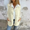 thumbnail image 2 of Women's Lambswool Vest Jacket Soft Stylish Button Front Outerwear Cozy Warm Layering Piece For Fall Winter Seasons, 2 of 2