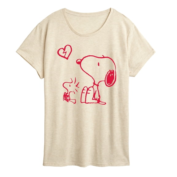 Peanuts - Snoopy Woodstock Broken Heart - Women's Short Sleeve Graphic T-Shirt