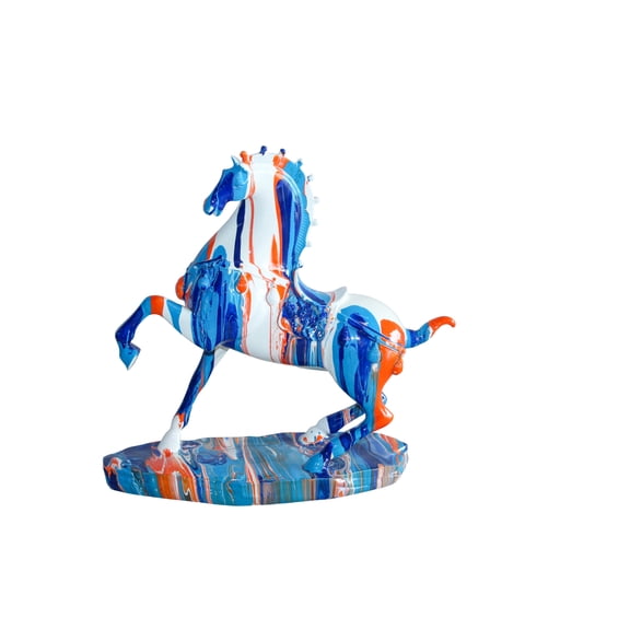 Nifao Modern Color Splash Horse Statue Tabletop Home Decor – Home Decor Sculpture, 13"L x 6"W x 13"H