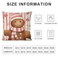 thumbnail image 5 of COMIO Pink Christmas Throw Pillow Covers Cute Smiling Gingerbread Man Pillow Case Pink and White Stripe Pillows Let It Snow Snowflake Decorative Cushion Cover for Winter Home Decor Couch Sofa Bed, 5 of 5