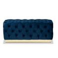 thumbnail image 2 of Baxton Studio Corrine Glam and Luxe Navy Blue Velvet Fabric Upholstered and Gold PU Leather Ottoman, 2 of 5