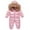 Pink, variant on XIMIN Baby Boys Girls Down Snowsuit Metallic Shiny One Piece Hooded Puffer Jumpsuit Toddler Thick Snow Down Winter Hooded Toddler Warm Rompers Ski Suit