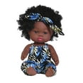 thumbnail image 1 of Baby Cute Curly Hair Sport Boys Black Baby Toy Doll Kids Gift Hooded With Cloth, 1 of 2