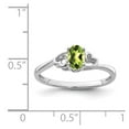 thumbnail image 5 of 925 Sterling Silver Rhodium-Plated Peridot Ring Size 9, 5 of 6