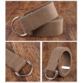 thumbnail image 1 of thinsony Canvas Metal Waist Belt Replacement Unfading Exquisite Easy Matching Anti-rust Dual Ring Adjustable Jeans Shorts Belts Dark Khaki, 1 of 9