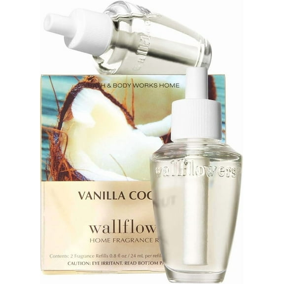 Bath and Body Works New Look! Vanilla Coconut Wallflowers 2-Pack Refills