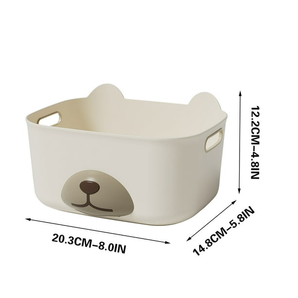 Caja de almacenamiento de escritorio con forma de oso, multifuncional, de plástico, para libros de oficina