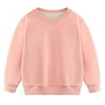 thumbnail image 2 of SGFCWSX Girls Crew Neck Sweatshirt Oversized Fleece Lined Pullover Top Kids Solid Color Sweatshirts Pink Size 7-8Years, 2 of 6