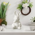 thumbnail image 5 of Mini Cute White Ceramic Easter Bunny Figurine Living Room Bedroom Desktop Home Decor Spring Holiday Party Shelf Mantel Display, 5 of 6