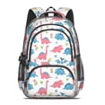 thumbnail image 2 of Dinosaur and Floral White Pattern Cute School Backpack Bag with Padded Back and Adjustable Shoulder Straps 16.9 X 12.6 X 5.9 Inches, 2 of 5