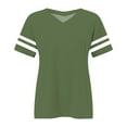 thumbnail image 4 of Plus Size V-Neck Short Sleeve Shirt, Casual Summer Top, Plus Size V Neck T Shirts Women Short Sleeve Tops Casual Summer Tshirts Loose Fit Tee Green, 4Xl, 4 of 4