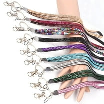 DESIGNICE Rhinestone Bling Shiny Custom Lanyard ID Badge Cellphone Key Holder Ring,Multicolor