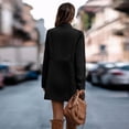 thumbnail image 2 of Women Autumn And Winter Solid Color Temperament Warm Slim Long Sleeve Pocket Woolen Coat Winter Jackets Women Long Wool Coat Womens Business Elegant Womens Coats Long Straight Coat Solid Coat Women, 2 of 7