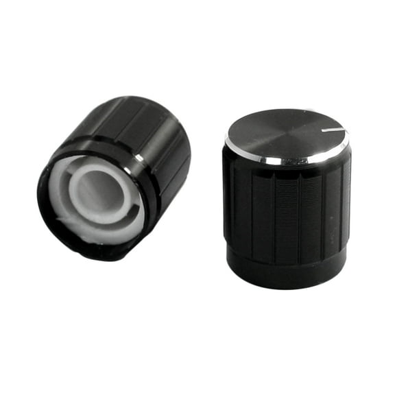2PCS Volume Control Rotary Knobs Black for 6mm Dia. Knurled Shaft Potentiometer