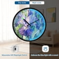 thumbnail image 5 of Voice Activated Clock with Glow Light 12 Inch Large Silent Wall Clock Battery Operated for Home Decor Beautiful Iris Flower, 5 of 8