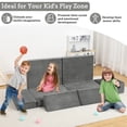 thumbnail image 4 of Yeshouse Sofá modular de espuma de alta densidad para niños, juego seccional de 8 piezas con fundas extraíbles, convertible, ideal para sala de juegos o dormitorio, 4 of 8
