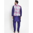 thumbnail image 5 of ELINA FASHION Men's Indian Raw Silk Kurta Pajama And Nehru Jacket (Waistcoat) || Ethnic Wedding Diwali Puja Set, 5 of 6