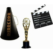 Hollywood Directors Party Kit Includes Directors Megaphone + Clapboard + Award Trophy