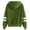 Green, variant on Jane Wardrobe Women's Striped Sleeve Hoodie, Loose Fit Drawstring Hooded Sweatshirt, 1 Piece, S-XXL Plus Size Friendly
