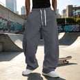 thumbnail image 4 of Dwelliawo Mens Baggy Sweatpants Wide Leg Sweat Pants Comfy Y2K Big and Tall Sweatpants Lightweight Joggers with Pockets Dark Gray L, 4 of 4