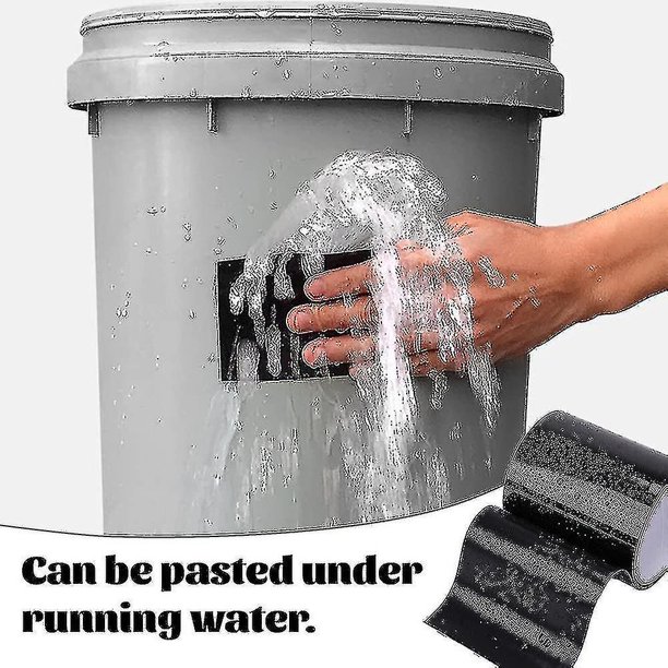 Cinta adhesiva de reparación, cinta adhesiva impermeable, cinta de sellado negra, cinta para fugas de agua para reparación de tuberías, cinta adhesiva impermeable, 10 cm x 1,5 m Crjjkoy