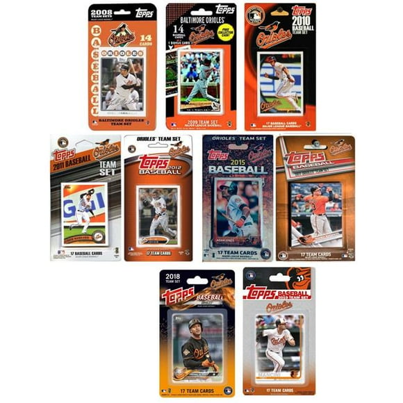 C&I Collectables ORIOLES919TS MLB Baltimore Orioles 9 Ensembles de Cartes à Collectionner sous Licence
