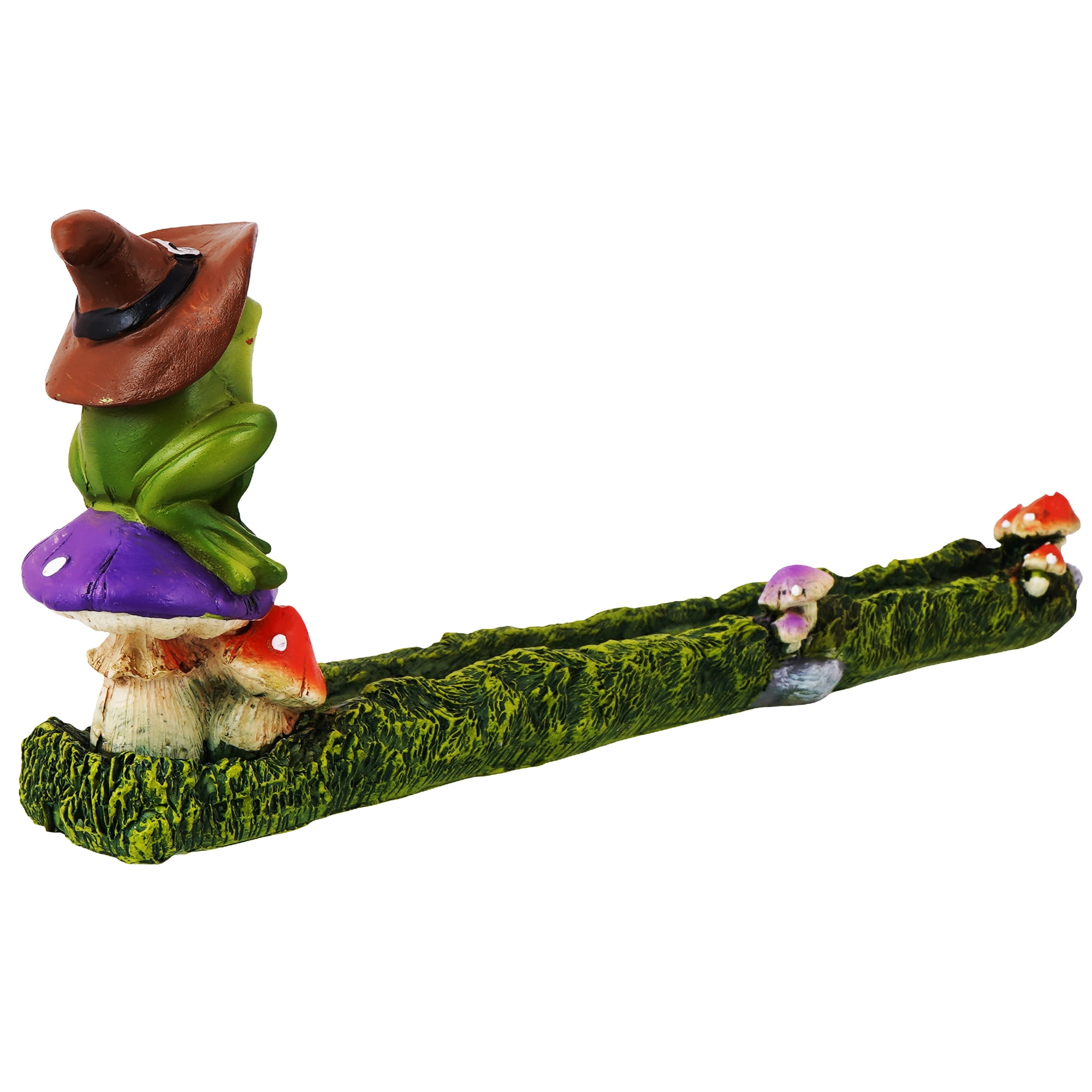 Whimsical Magical Frog Incense Burner – 10 x 1.5 Inch Hand-Painted Cold Cast Resin Holder for Stick or Cone Incense for Meditation, Yoga, Relaxation, and Spiritual Spaces