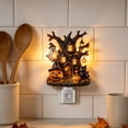 thumbnail image 4 of Halloween Decorations Halloween Tree House Night Light Plug in Spooky Cute Ghost Pumpkin Wall Decor for Home Party, 4 of 6