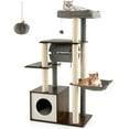 thumbnail image 1 of Gymax Cat Tree Tower Multi-level Activity Center Furniture w/ Condo & Swing Tunnel Grey, 1 of 10
