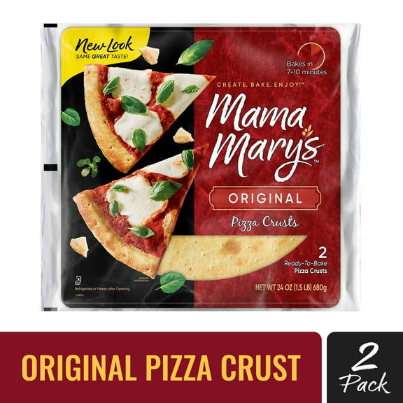 Mama Mary's Original Whole Pizza Crust, Shelf-Stable, 12 Inch, 2 Count