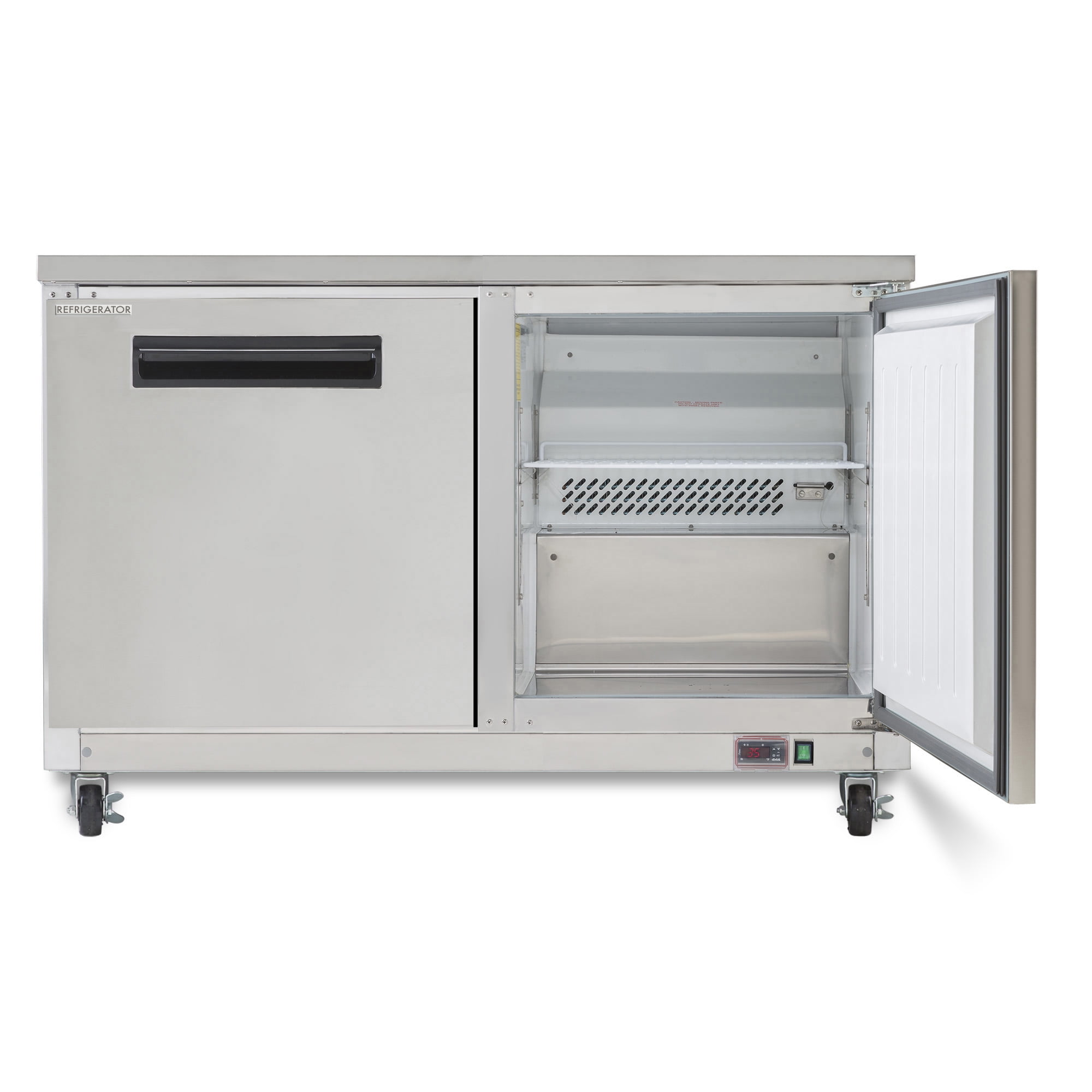 Maxx Cold Double Door Undercounter Refrigerator, 48.3", 12 cu. ft. Capacity, in Stainless Steel (MXCR48UHC)