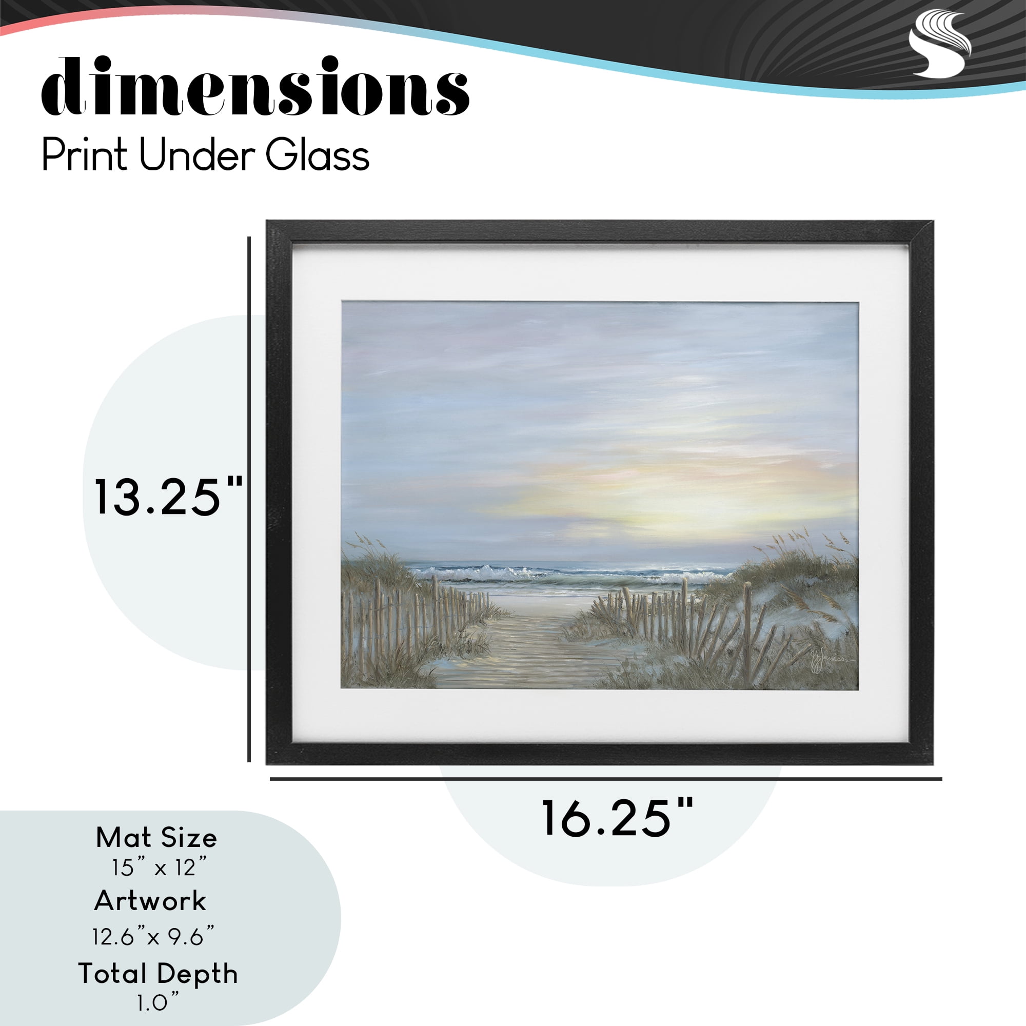 Stupell Industries Serenity Path Sunset Black Framed Print Under Glass, design by Georgia Janisse