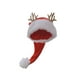 thumbnail image 2 of Adorno de sombrero de Navidad | Casca de Papá Noel de poliéster suave negro/rojo 29,5"x11,8" | Accesorio de decoración festiva cálido y cómodo | Bola peluda | Regalo para fiesta navideña | Tamaño, 2 of 6