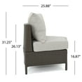 thumbnail image 3 of Adelina Wicker Outdoor Curved Loveseat Sectional with Cushions, Brown and Ceramic Gray, 3 of 8