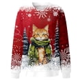 thumbnail image 4 of Chandail en Molleton Imprimé Joyeux Noël pour Femmes Col Rond Décontracté Manches Longues Coupe Ample Blouse d'Entraînement Col Rond Confortable, 4 of 4