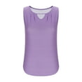 thumbnail image 5 of LOVZFMLL Women's Summer Tops 2025 Casual Crew Neck Sleeveless Shirts Trendy Pleated Fashion Loose Fit Blouses Tank Tops Purple L, 5 of 6