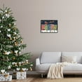 thumbnail image 2 of Snowy Christmas Town Santa Overhead Holiday Graphic Art Black Framed Art Print Wall Art, 2 of 7