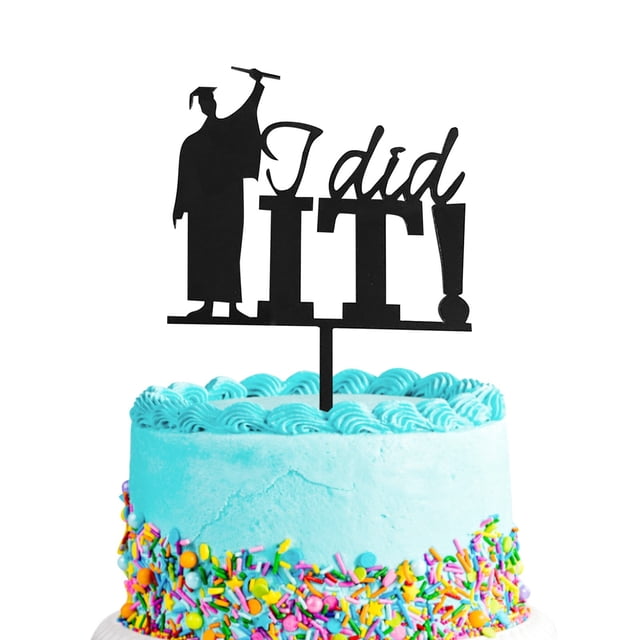 Event Party Decor Personalized Cake Topper Custom Congrats Graduation Hat Student Class Of 2022 Double Sided Glitter Card Baby