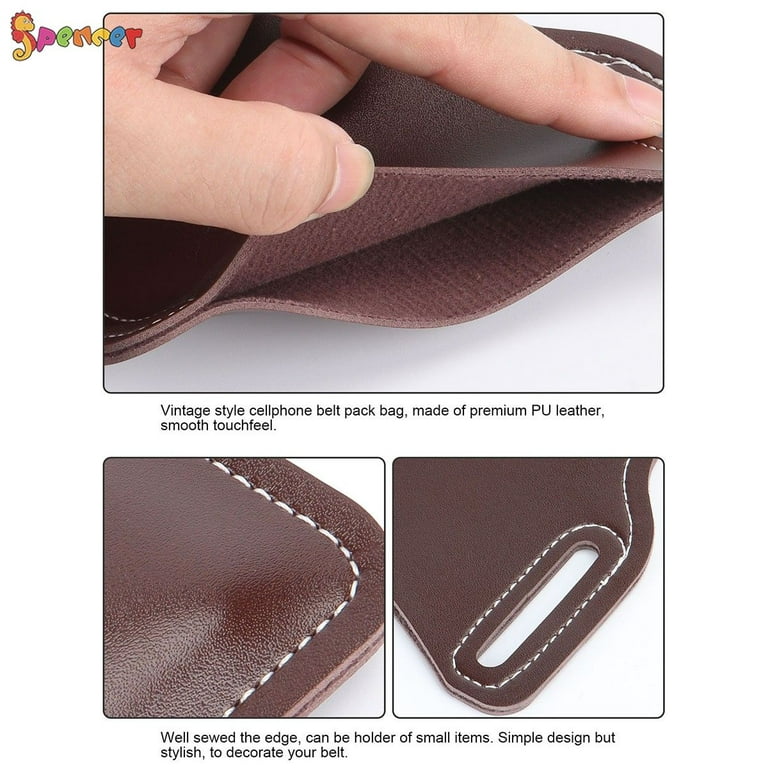 Vintage Genuine Leather Waist Bag Fits Cellphone Loop Holster
