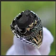 thumbnail image 3 of Retro Handmade Turkish Signet Rings for Men Ancient Silver Color Carved Ring Mystic Zircon Inlay New Punk Motor Biker Ring, 3 of 5
