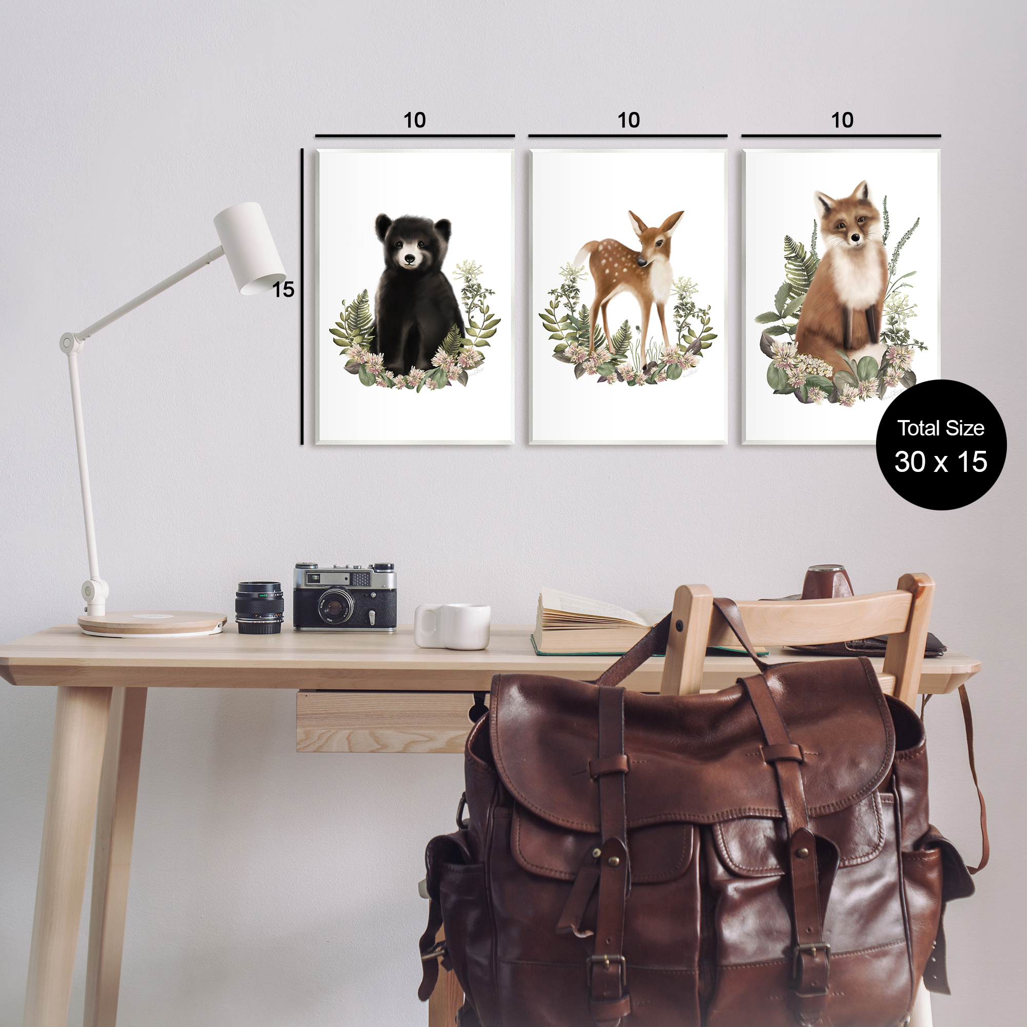 Stupell Industries Floral Woodland Animals Animals & Insects Painting Unframed Art Print Wall Art, 10 x 15