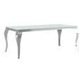 thumbnail image 2 of Furniture of America Edi Glam Rectangle Glass Top Dining Table in White, 2 of 11