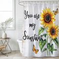 thumbnail image 4 of Yellow Sunflower Bathroom Shower Curtains with 12 Hooks Polyester Waterproof Shower Curtain for Stalls and Bathtubs Butterfly Sunshine Farmhouse Country Decorative Bathroom Curtain 60x72 Inches, 4 of 8