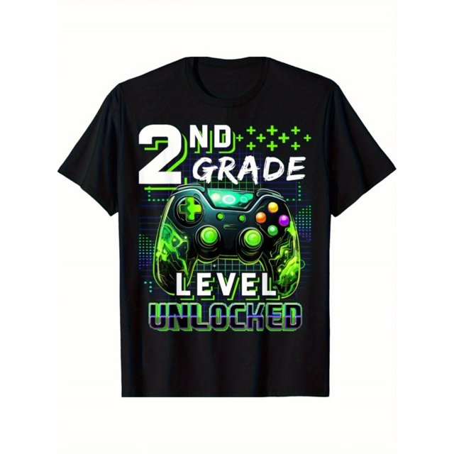 Camiseta de niño de 2.º grado (180 g), 100 % algodón, manga corta y cuello redondo. Regalo perfecto para la vuelta al cole de verano. Camisetas para niños y niñas.