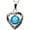 Blue, variant on Stainless Steel Mother and Son Cz Heart Pendant Necklace