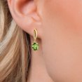 thumbnail image 3 of Gem Stone King 14K Yellow Gold Green Peridot and Lab Grown Diamond Earrings for Women | 2.89 Cttw | Gemstone August Birthstone | Oval 8X6MM, 3 of 6